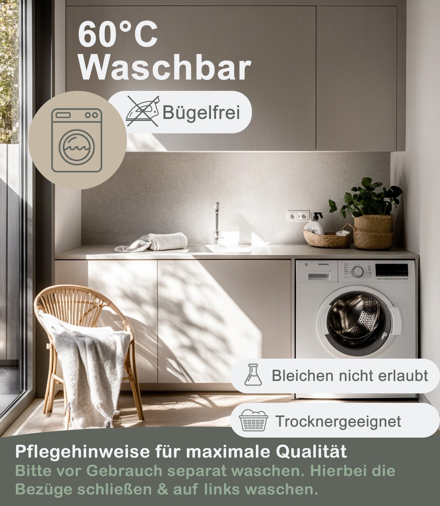 Biber Bettwäsche-Set Rankendesign Türkis Weiß