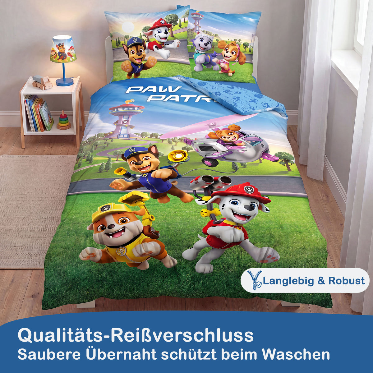 Paw Patrol Bettwäsche-Set 135x200cm Blau
