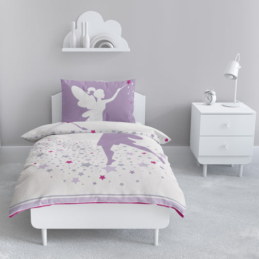 Renforce Bettwäsche-Set 135x200cm Fee in Weiß Rosa
