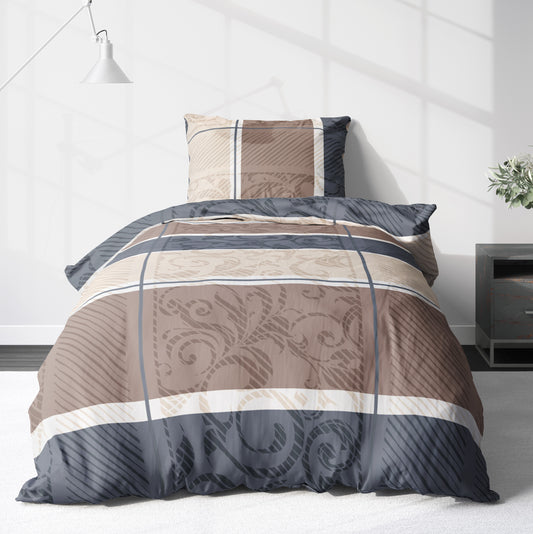 Biber Bettwäsche-Set Paisley in Taupe Beige