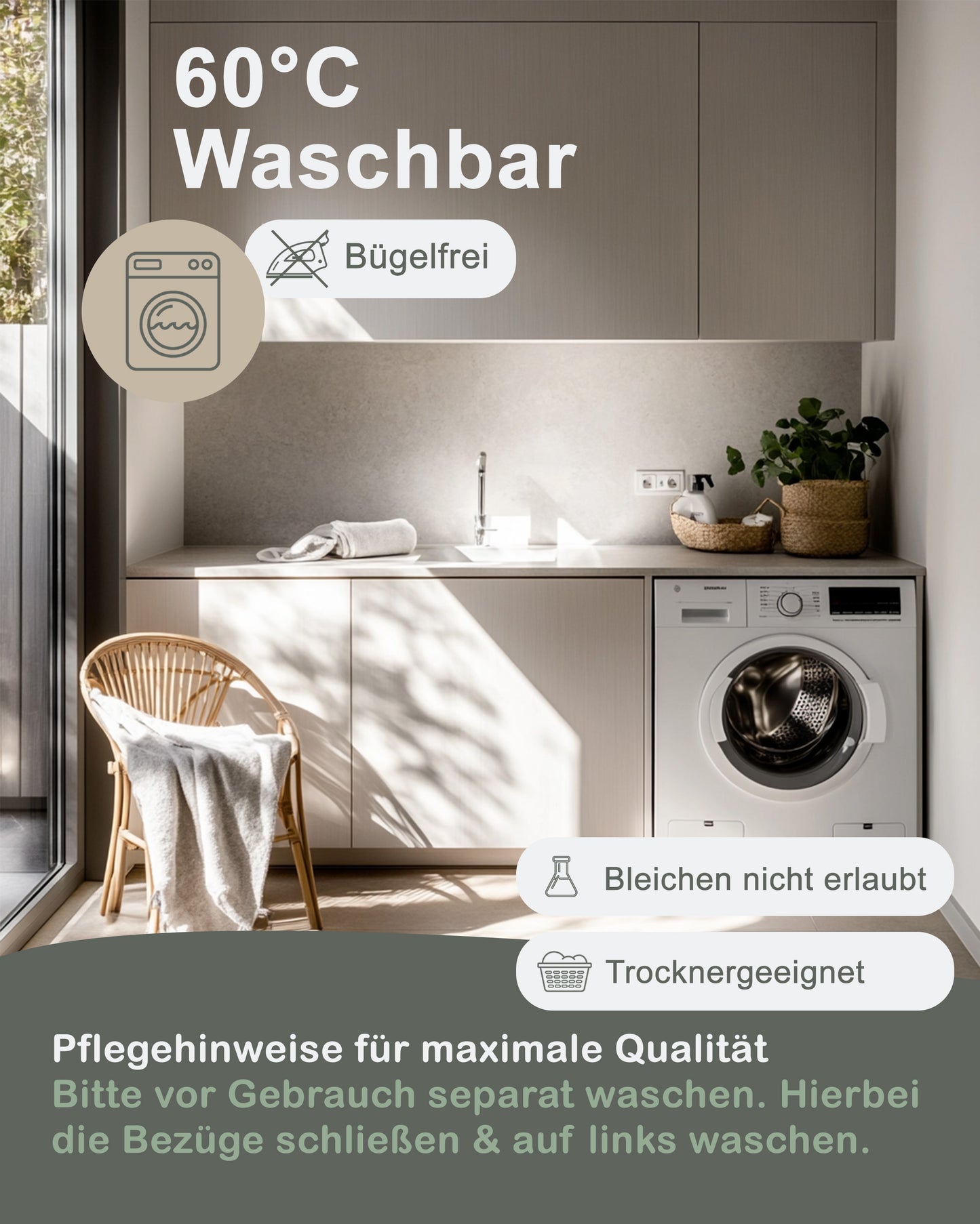 Biber Bettwäsche-Set Naturfarben Kariert